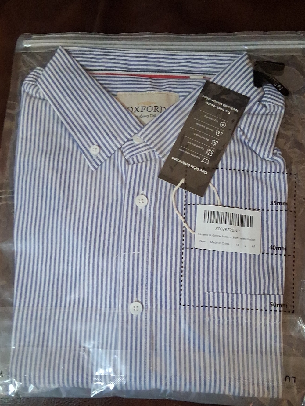 Oxford Men's Blue & White Striped Button-Down Shirt